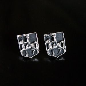 Vtg Trojan Warrior Knight Silver Tone Cufflinks